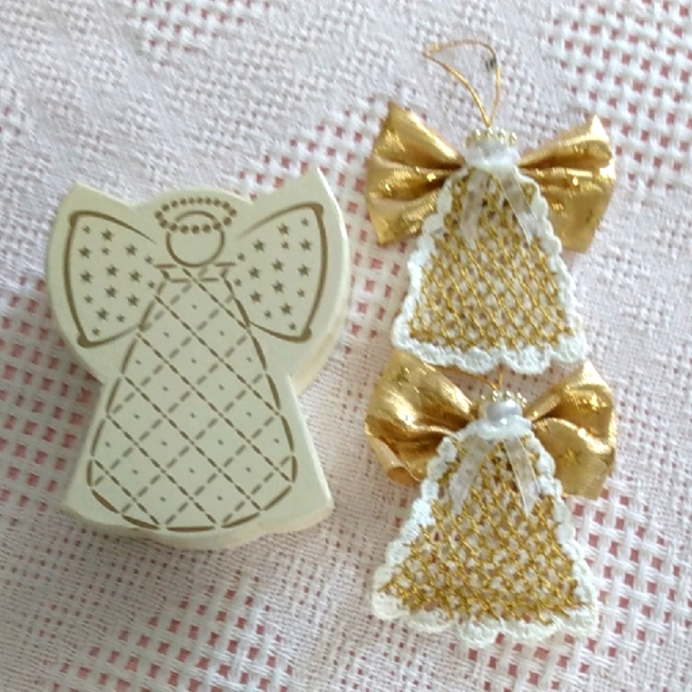 Gold and White Angel Ornaments